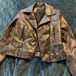 7 for all mankind Leather-style Moto Jacket - size S